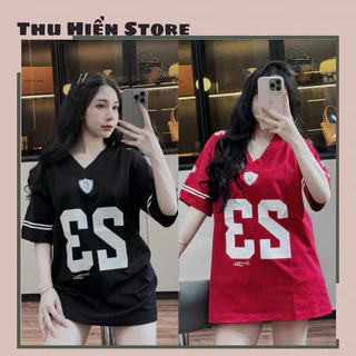 Áo Thun Cổ Tim Số 23 in hai mặt Chất Cotton Khô Thoáng Mát