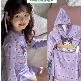 Bikini bé gái Kem Kids Áo liền váy họa tiết Kuromi . bộ bơi be gái size 8-35kg