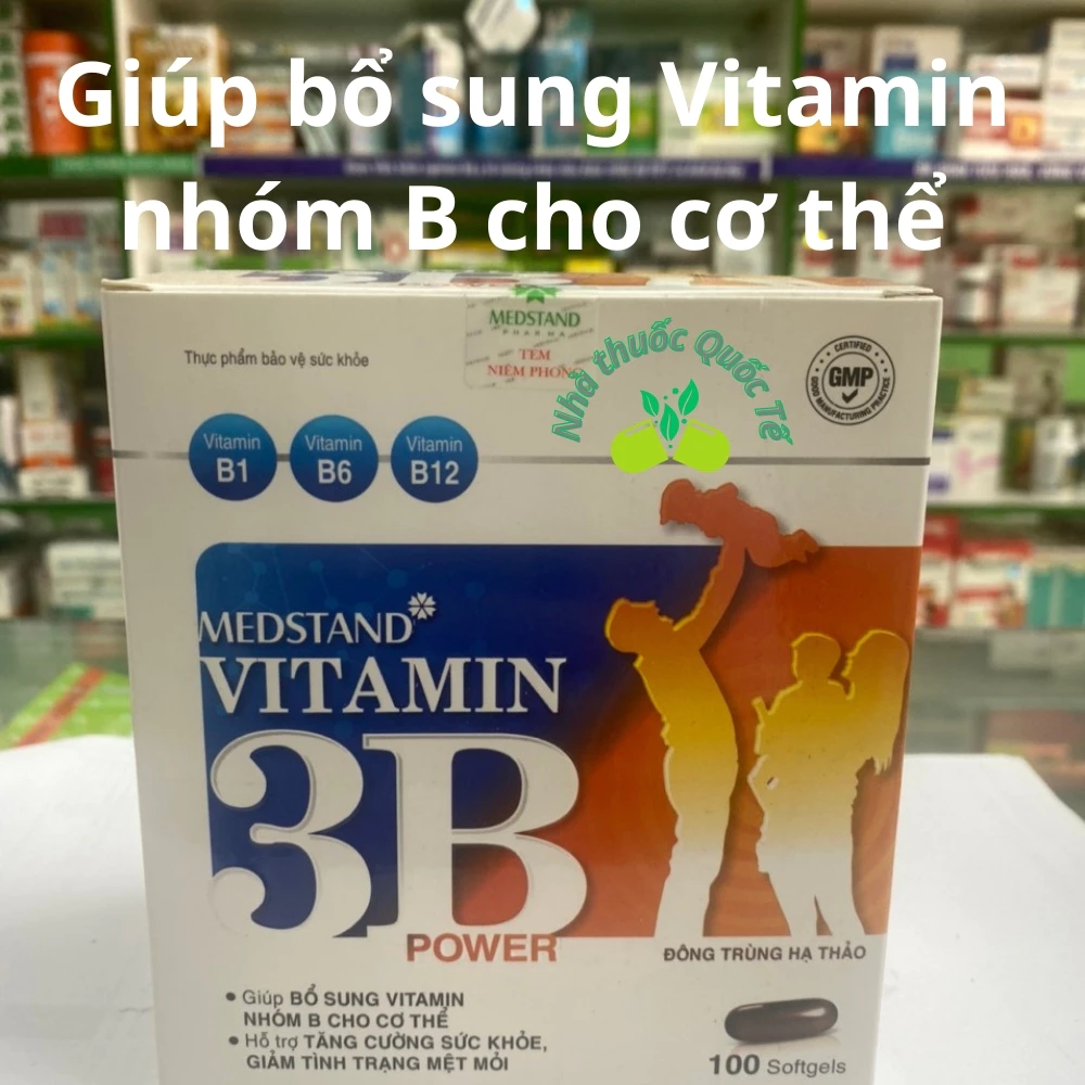 VITAMIN 3B Medstan POWER - giúp bổ sung vitamin B1,B6,B12,đông trùng hạ thảo cho cơ thể. hộp 100viên