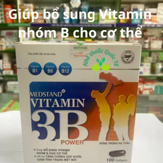 VITAMIN 3B Medstan POWER - giúp bổ sung vitamin B1,B6,B12,đông trùng hạ thảo cho cơ thể. hộp 100viên