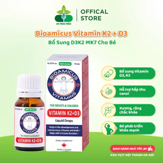 Bioamicus Vitamin K2 + D3 Bổ Sung D3K2 MK7 Giúp Bé Hấp Thu Canxi Phát Triển Chiều Cao