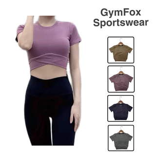 Áo Croptop Thể Thao Nữ Vạt Chéo Thời Trang, Gym, Aerobic, Chạy bộ,... GymFox kèm mút ngực