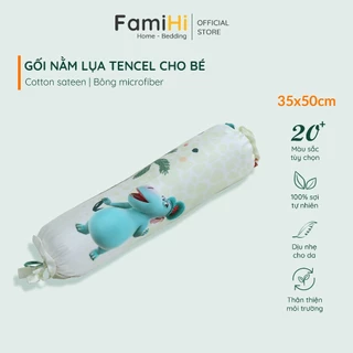 Vỏ gối ôm lụa tencel 60S 23x60cm cho bé FamiHi cao cấp, họa tiết trẻ em đẹp dễ thương vải lyocell 100% sợi tự nhiên.