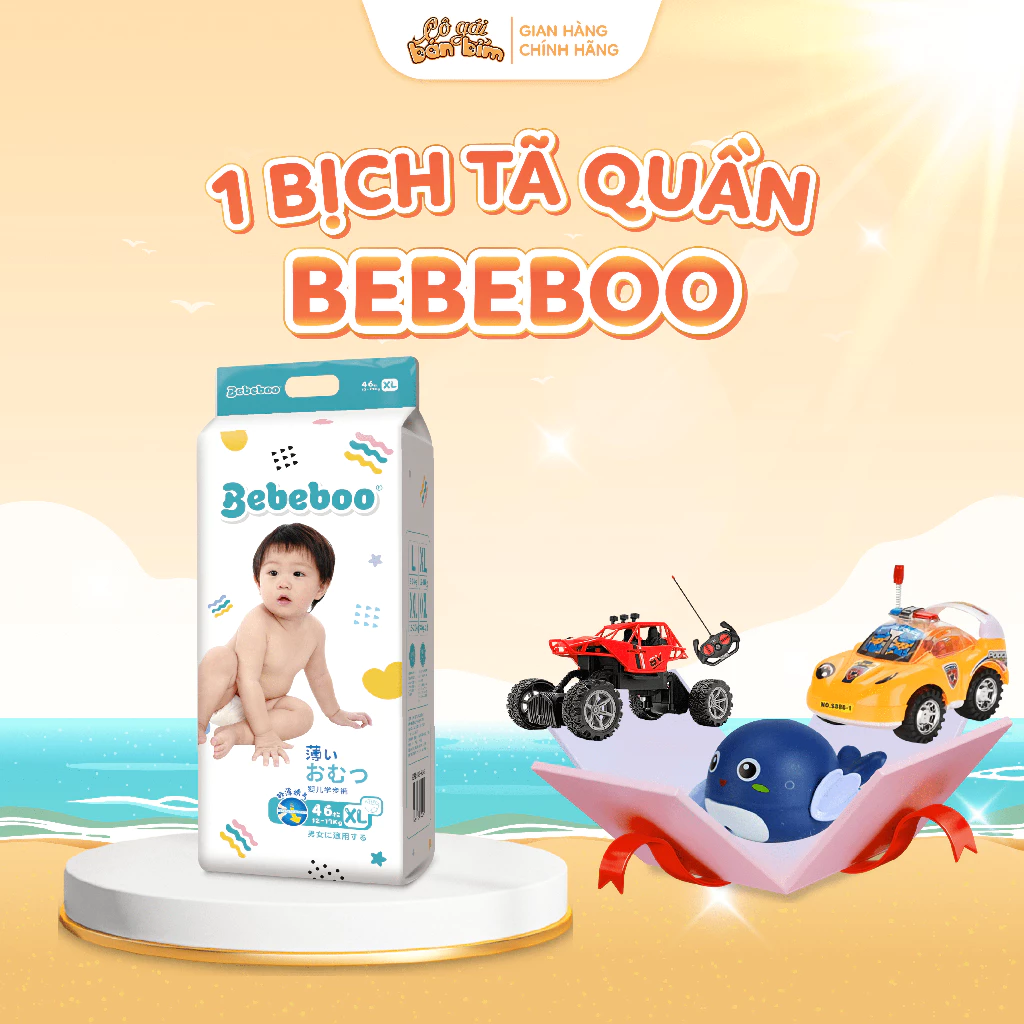 [Chọn Quà] Tã Bỉm Quần BEBEBOO Đầy Đủ Size Cho Bé, Siêu Mềm Mịn Và Thấm Hút Tốt, Thương Hiệu Bỉm Uy Tín Nhật Bản