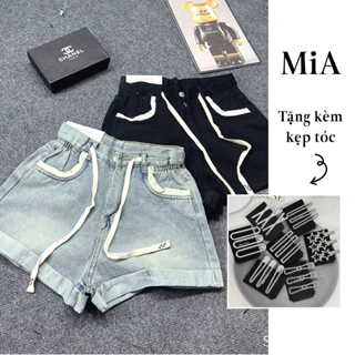 Quần Short jeans túi phối viền trắng, phong cách Hàn Quốc- MIA JEANS