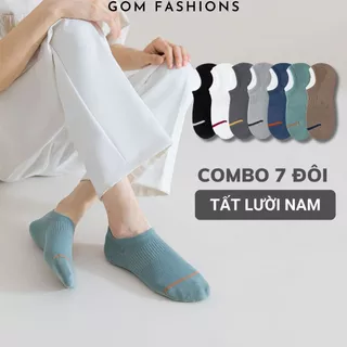 Combo 7 đôi tất lười nam GOMTAT chống tuột gót, chất liệu cotton cao cấp mềm mại êm chân kháng khuẩn - D16-A080-CB7
