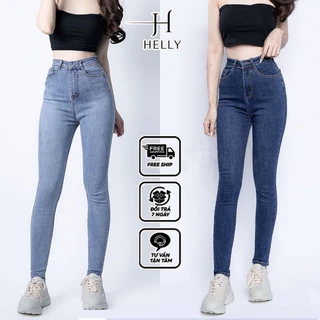 Quần jeans nữ dáng ôm skinny lưng cao Avocado, quần bò ống bó co giãn form dài phong cách trẻ trung