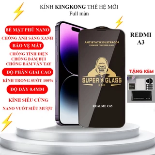 Kính cường lực Xiaomi Redmi A3 Kingkong full màn | Miếng dán bảo vệ màn hình LUNA CASE