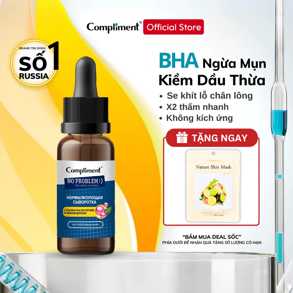 Serum Compliment Vitamin C Cấp Ẩm Và Phục Hồi Da, Se Khít Lỗ Chân Lông, Dưỡng Da Dầu Mụn 27ml