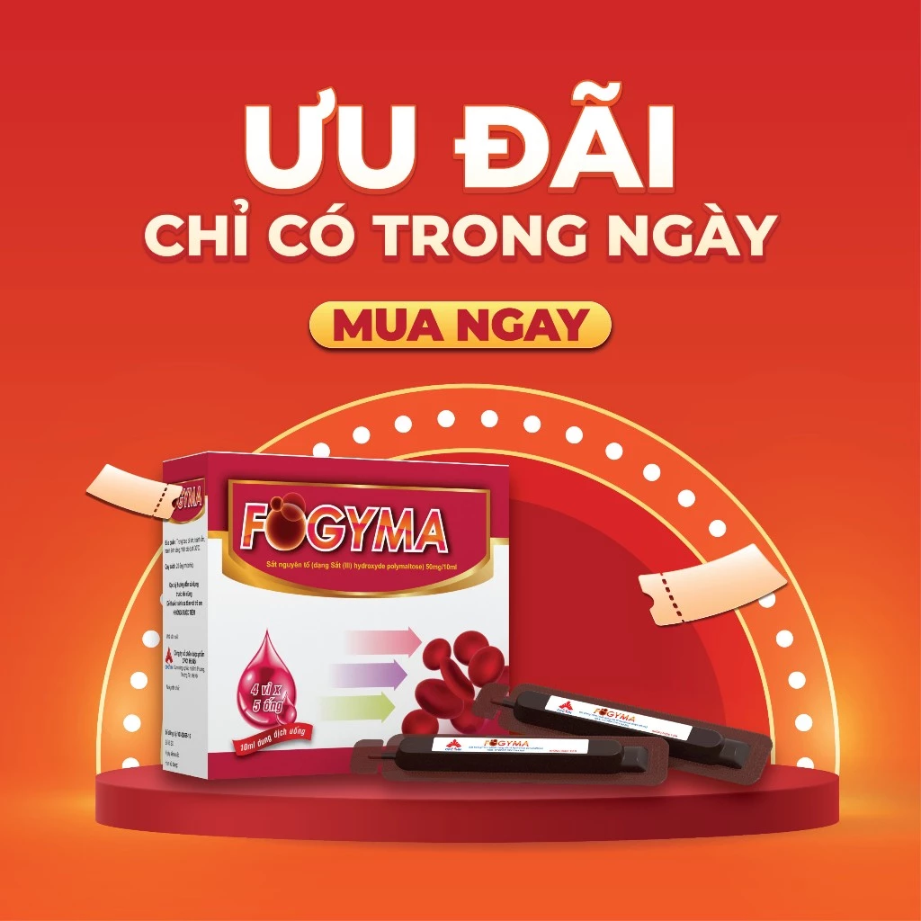 Fogyma sắt nước hữu cơ cho mẹ bầu, mẹ sau sinh và trẻ em hộp 20 ống