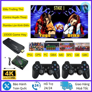 Máy chơi game 10000 trò - Game Stick 4K kèm 2 tay cầm chơi game - Kết nối Tivi HDMI - Tặng Thẻ nhớ 64G