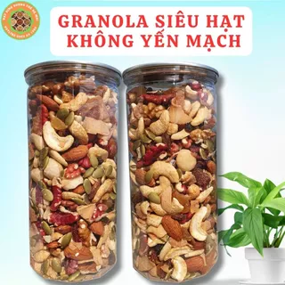 Ngũ cốc Granola Siêu Hạt KHÔNG Yến Mạch KHÔNG Đường, Ăn Kiêng, Giảm Cân [Hộp 500g]