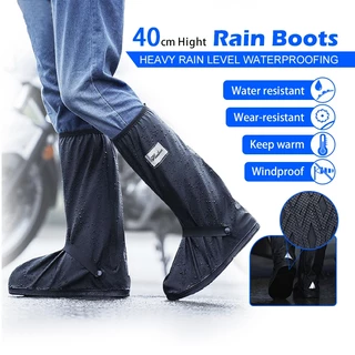 Ủng đi mưa cho nam nữ, bao giày đi mưa cao cổ dày dặn có khóa, chống nước chống trượt chống mài mòn