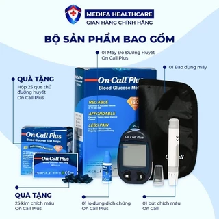 Máy đo đường huyết On Call Plus + Hộp 100 que tặng 100 kim