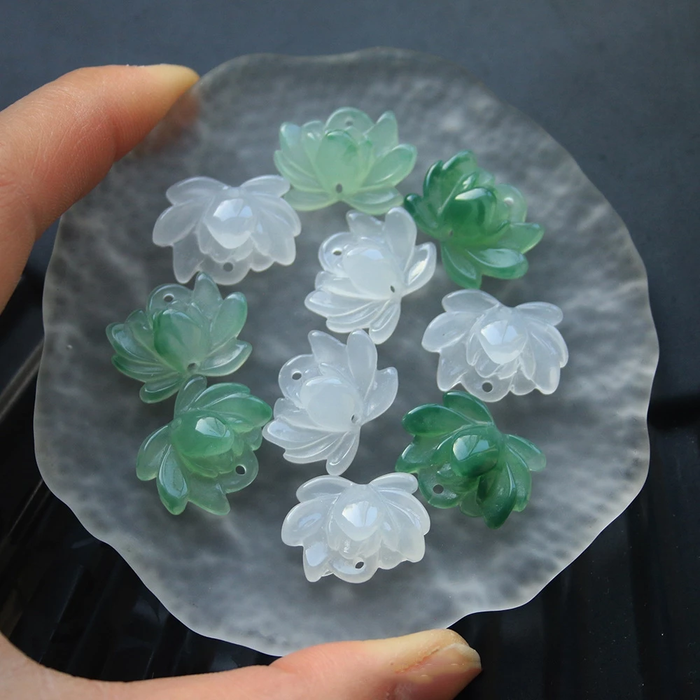 2c ngọc bội hoa sen chất liệu nhựa resin nguyên liệu làm trang sức cổ trang cosplay cổ phục NL1348
