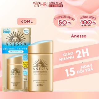 Kem Chống Nắng Anessa Perfect UV Sunscreen Skincare Milk SPF 50+ PA++++ 60ml bảo vệ hoàn hảo hàng nội địa Nhật