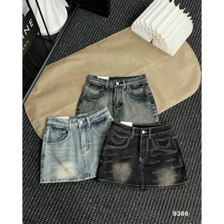 [Follow shop nhận mã 10k] Chân váy ngắn denim bò jean chữ M.U.I UMEE STORE QCCC QCL1 CV319 9386