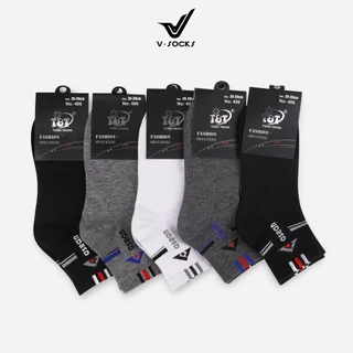 [Combo 10] Tất Vớ Nam Cổ Trung Asean Sọc Gân VSOCKS Cotton Dày Dặn Co Giãn Thấm Hút Mồ Hôi - No.406