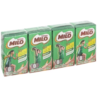 DATE T9/24 Lốc 4 hộp sữa lúa mạch Milo 110ml