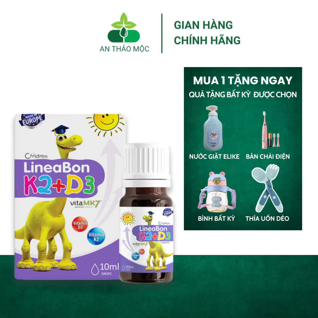 { Tặng quà } LineaBon Vitamin D3 + K2 Tăng hấp thu Canxi cho trẻ - Trẻ cao lớn khỏe mạnh