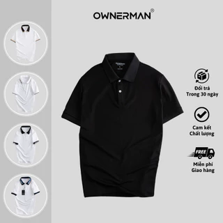 Áo polo nam OWNERMAN vải cá sấu cotton form slimfit, chất liệu thoáng mát, mềm mại, thấm hút mồ hôi tốt M4