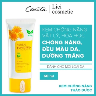 Kem chống nắng thảo dược Cenota Herbal Sunscreen MP01,  kem chống nắng cho mặt phù hợp biển