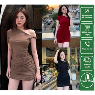 ĐẦM ZIP NHÚN LỆCH VAI TT Trần Hân Shop 3008626