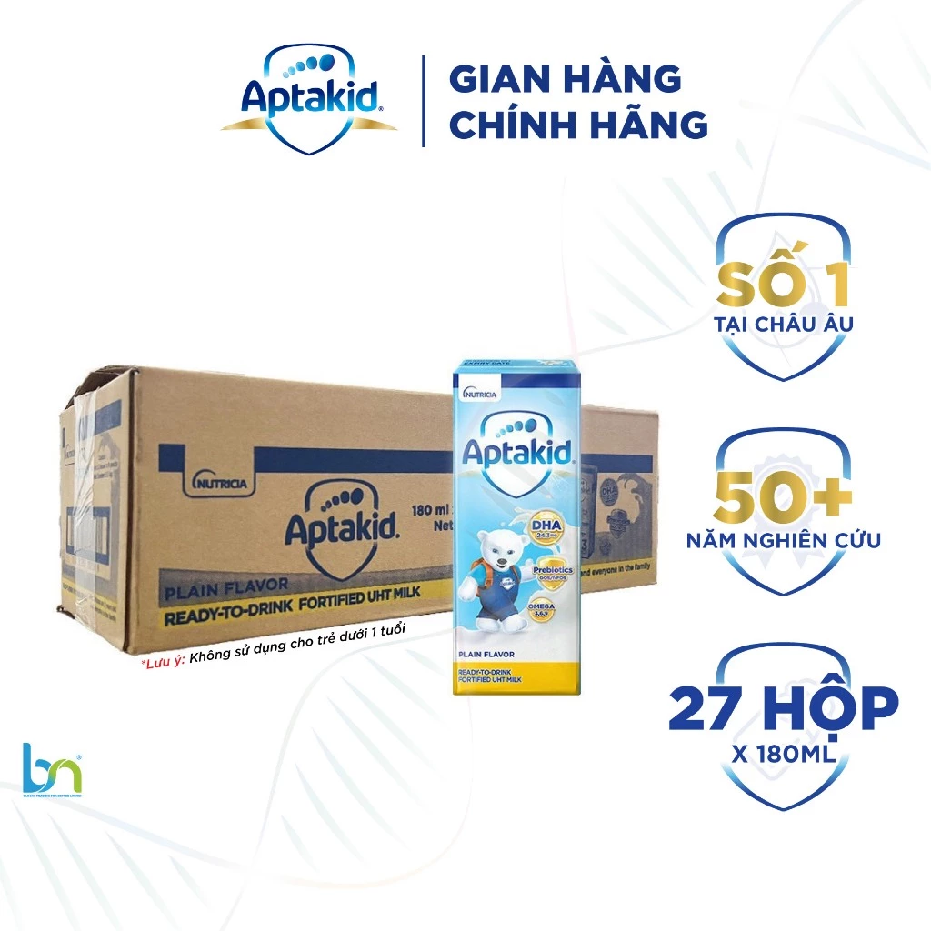 1 THÙNG SỮA CÔNG THỨC PHA SẴN APTAKID UHT 180ML DÀNH CHO BÉ TỪ 1 TUỔI