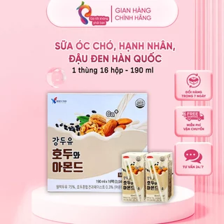 1 thùng 16 hộp sữa óc chó hạnh nhân đậu đen hàn quốc 190ml kangfoods