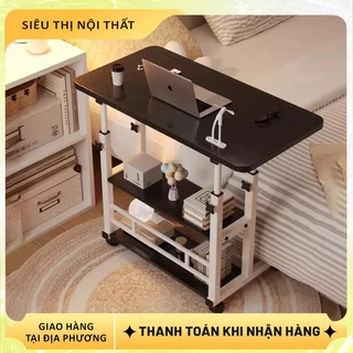 Bàn Học Cạnh Giường Bàn Làm Việc 3 Tầng Có Bánh Xe Tiện Lợi Điều Chỉnh Được Chiều Cao