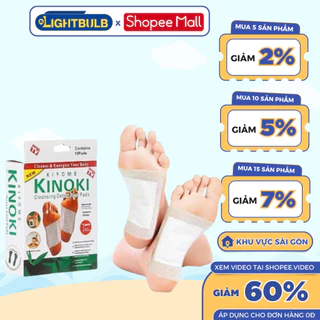 Hộp 10 Miếng Dán Thải Độc KONOKI LIGHTBULB Dán Chân Detox Foot Patch Giúp Thư Giãn, Làm Ấm Chân, Giảm Nhức Mỏi