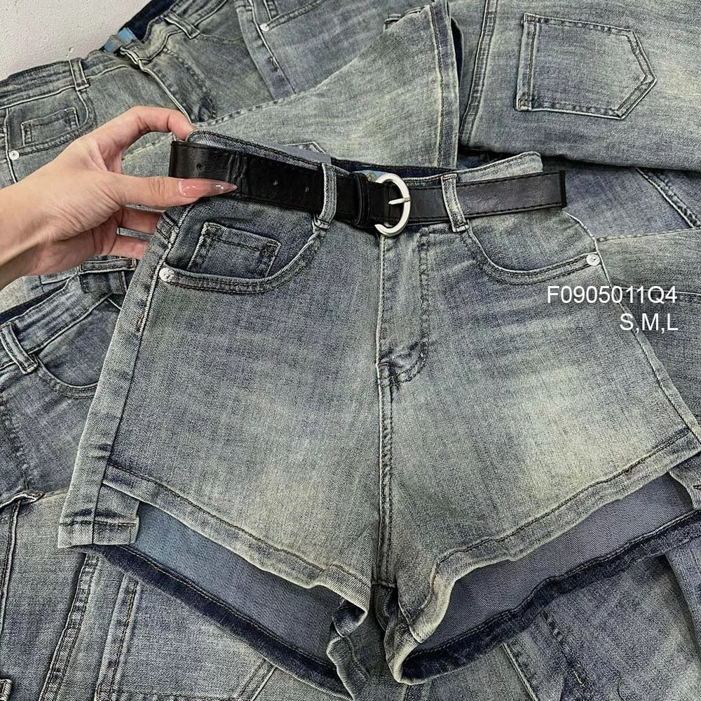 Quần short jean kiểu lưng cao phối lai cắt kiểu hàng đẹp! TOMBI SHOP