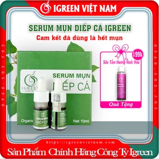 (12) Serum Diếp Cá GIẢM MỤN, THÂM, SE KHÍT LỖ CHÂN LÔNG IGREEN + SỮA TẮM HƯƠNG NƯỚC HOA IGREEN