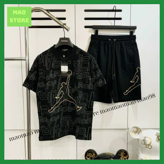 Bộ Đồ Thể Thao Nam Cộc Tay JD Cotton 4 Chiều In Hoạ Tiết Chữ Monogram Logo Hình Người Cho Các Boy Phố Đi Chơi Đi Biển G8