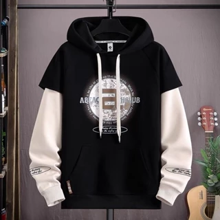 Áo Khoác Hoodie Nam Vải Nỉ Dày Mềm Mịn Form Rộng Phối Tay Nón Trùm Đầu Hai Màu Hot