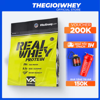 Sữa Tăng Cơ Cho Người Tập Gym Whey Protein VitaXtrong REAL WHEY PROTEIN 10lbs(4.6kg), Bổ Sung Đạm