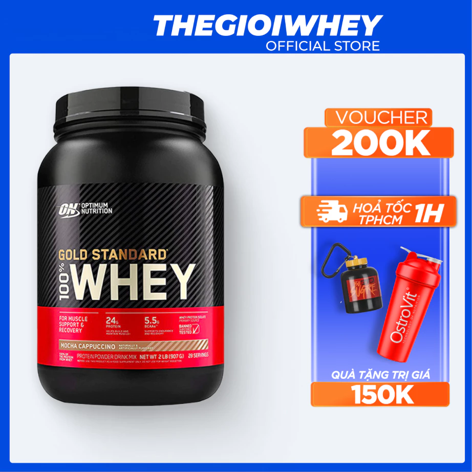 Sữa Tăng Cơ Cho Người Tập Gym Whey Protein Optimum GOLD WHEY 2 lbs, Bổ Sung Đạm Phát Triển Cơ Bắp