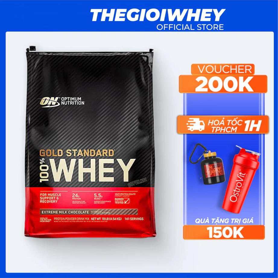 Sữa Tăng Cơ Cho Người Tập Gym Whey Protein Optimum GOLD WHEY 10 lbs, Bổ Sung Đạm Phát Triển Cơ Bắp