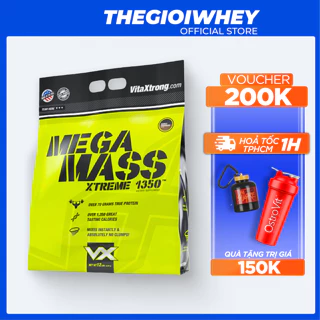 Sữa Tăng Cân, Tăng Cơ Cho Người Tập Gym VitaXtrong MEGA MASS PRO1350 12lbs(5.4kg) Bổ Sung Đạm Calo