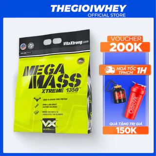 Sữa Tăng Cân, Tăng Cơ Cho Người Tập Gym VitaXtrong MEGA MASS PRO1350 6lbs (2.7kg) Bổ Sung Đạm Calo