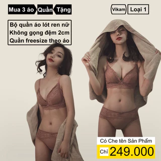 Set đồ lót nữ cup nửa ngực sexy,Set bộ đồ lót nữ ren cao cấp  VIKAM B15