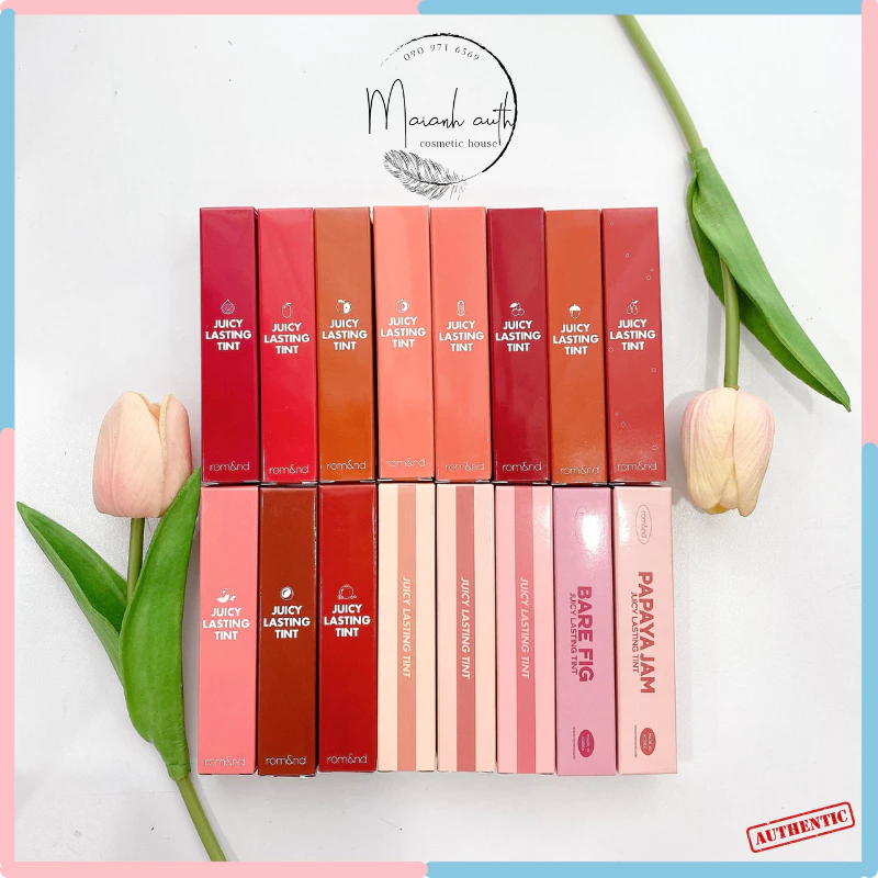 Son Tint Lì Romand Juicy Lasting Tint Bóng Lì Và Mịn Môi Son Romand Juicy Dưỡng Đủ Màu SX Hàn Quốc