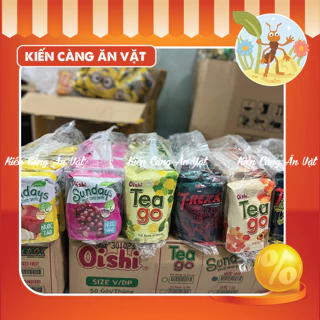 Sỉ 1 thùng 50 túi nước oishi trà xanh Tea Go vị chanh, đào, táo, dâu, nho Oishi bịch 10 gói 180ml