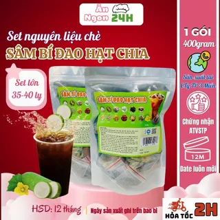 sâm bí đao hạt chia gói 400g, set trà bí đao hạt chia 12 vị giúp thanh lọc cơ thể, giảm cân, đẹp da