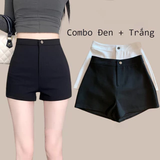 Quần Short Nữ Dance Lưng Cao Vải Umi Hàn Skiny - Quần Đùi Nữ Cạp Cao Khóa Kéo Dày Dặn Co Giãn 4 Chiều M01