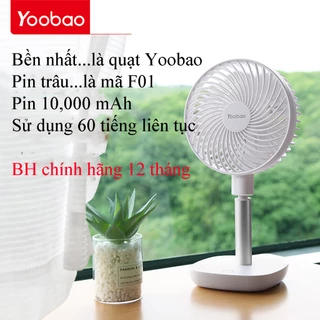 Quạt sạc yoobao 10000mah mini để bàn model F1, thời gian sử dụng lên đến 60 giờ, an toàn cho trẻ