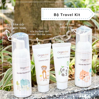 ( Set mini) Travel Kit Orgabebe Hàn Quốc cho bé siêu tiện lợi ddvs- sữa tắm gội- kem dưỡng và phục hồi da- sữa dưỡng thể