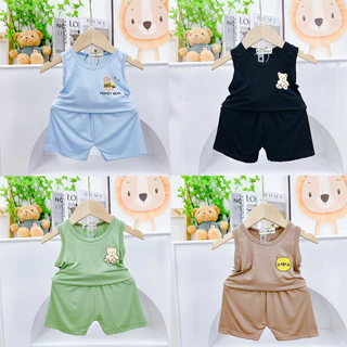 Bộ ba lỗ thun lạnh Minky Moom in hình con vật đáng yêu cho bé trai bé gái