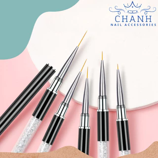 Cọ Vẽ Nét, Vẽ Móng Nail Cán Đá 5mm 9mm 11mm Lông Mảnh, sắc Nét Chanh Nail