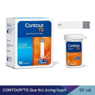 Combo 2 hộp que thử đường huyết Contour TS loại hộp 50 que + Tặng kim và bông cồn